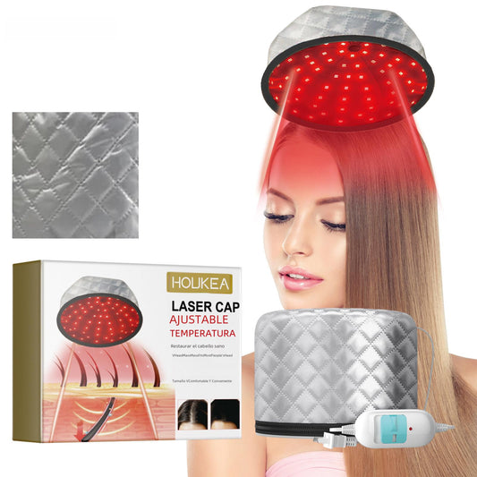 Houkea electric heating cap repair hair damage dry frizz head massage hair care heating cap