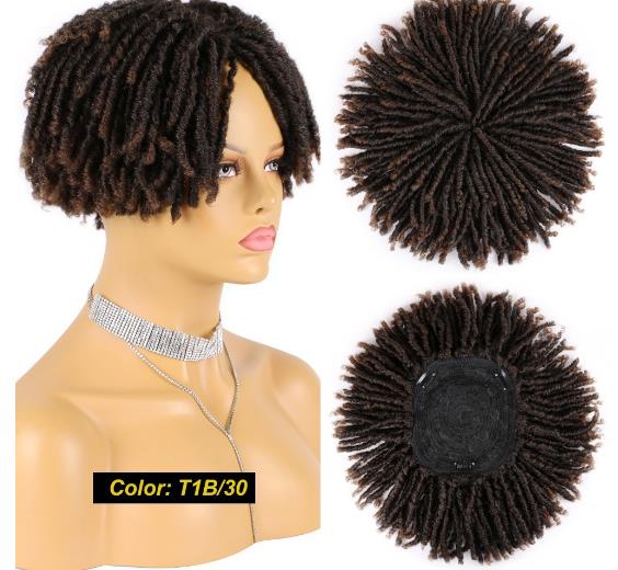 Belle Show Dreadlock Hair Topper Clip in Braided Half Wigs Locs Braided Wig Soft Short Wig Dreads for Men Women