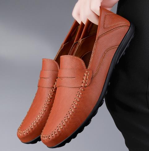 Spring trendy and comfortable moccasins men&#39;s fashion classic leather shoes