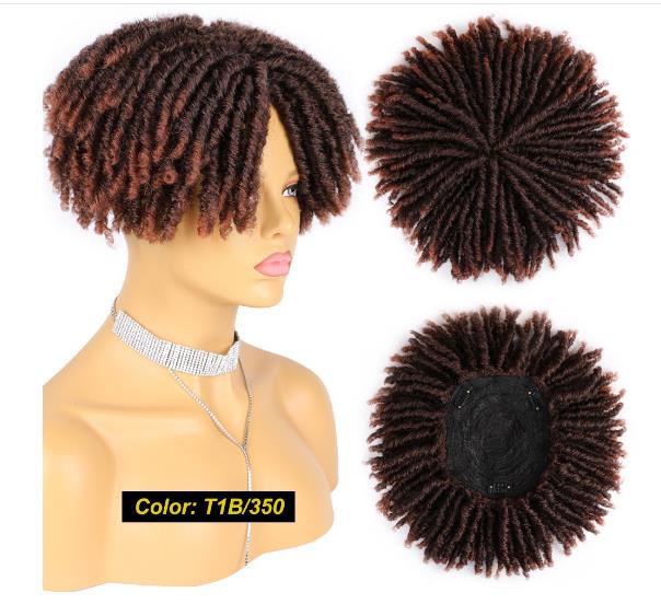 Belle Show Dreadlock Hair Topper Clip in Braided Half Wigs Locs Braided Wig Soft Short Wig Dreads for Men Women